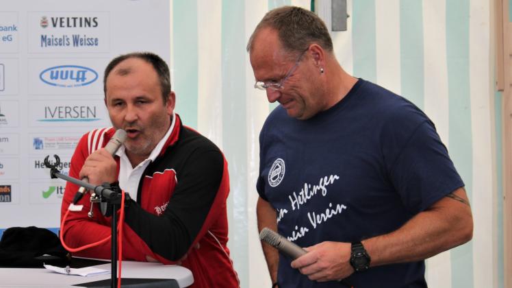 Arbeiten bald wieder zusammen: Trainer Vlado Bogner (links) und Michael Kirmse, Fußball-Abteilungsleiter des Hetlinger MTV.
