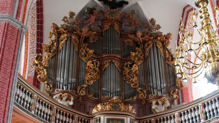 Die restaurierte Orgel der St. Katharinenkirche in Brandenburg an der Havel. 