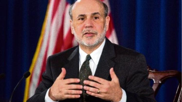 Ben Bernanke, US-Notenbankchef, bei seinem Vortrag.  Foto: dpa