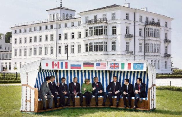 Ein Foto aus besseren Tagen: Das G  8-Treffen im Jahr 2007 machte das Grand Hotel Heiligendamm weltberühmt.  Foto: dpa