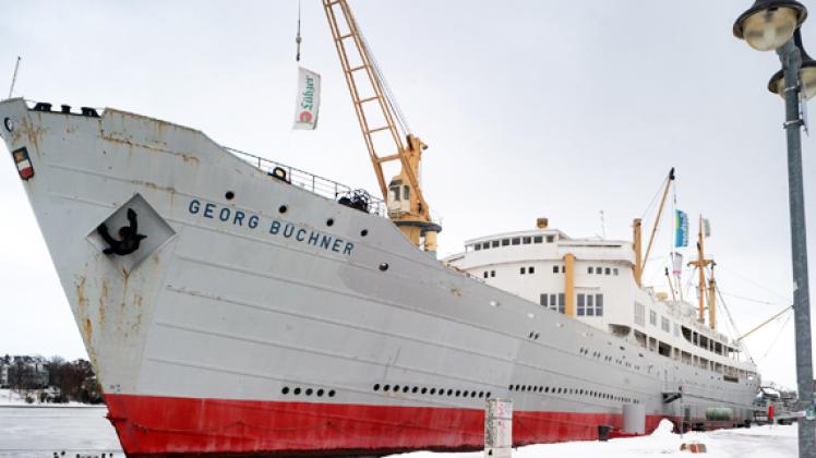 Die „Georg Büchner“ im Rostocker Stadthafen. Foto: Scharnweber