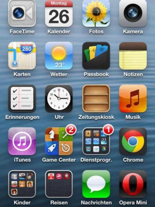Wie hier auf dem iPod Touch 5 (noch mit iOS 6) kann das neue iOS 7 installiert werden. Quelle: Kusenberg