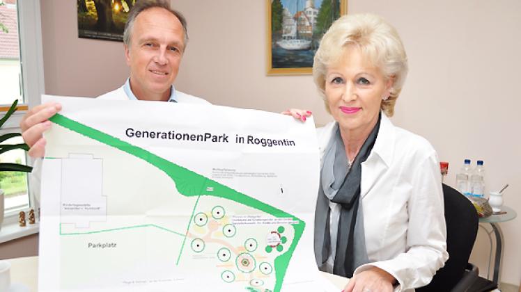 Planen den Generationenpark: Rolf Ruge und Dr. Gabriele Palis Foto: clla