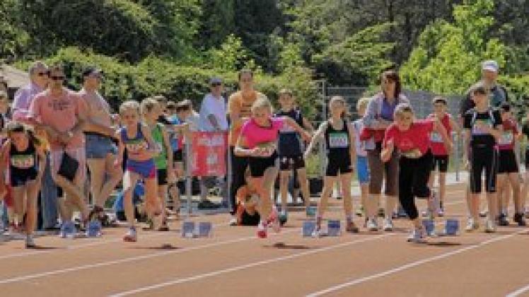 Startschuss zum 50 Meter-Sprint der Mädchen  - Das 29. Jahnsportfest des SSV Einheit Perleberg fand bei tollen Bedingungen statt. Oliver Knoll