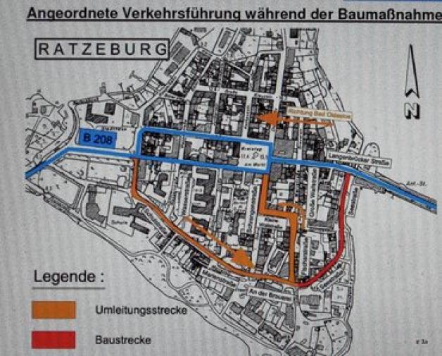 Umleitungen und Staus gibt es in den nächsten Monaten in Ratzeburg.