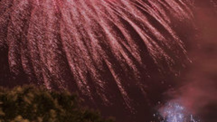Die atemberaubenden Lichtfunken der Feuerwerkskünstler schmückten den gesamten Himmel über dem IGA-Park in Schmarl.Georg Scharnweber