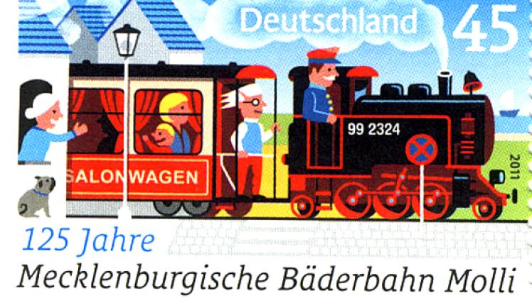 Seit 1886 dampft der "Molli" durch die mecklenburgische Landschaft - und nun auch auf einer Briefmarke.NNN