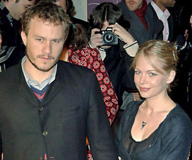 Heath Ledger und seine Frau Michelle Williams bei der London Party anlässlich des Orange British Academy Film Awards im Februar 2006. Foto. dpa
