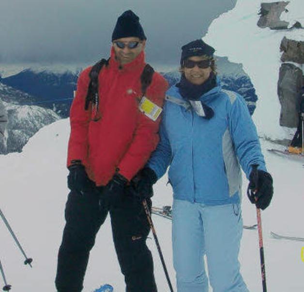 Conny und Burghard Leue beim Skiausflug in den "Mountains" von Whistler.