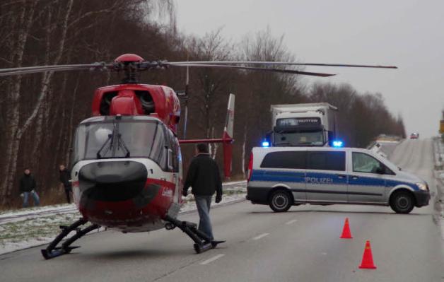 Per Hubschrauber kam die Frau in die Uni-Klinik nach Kiel.