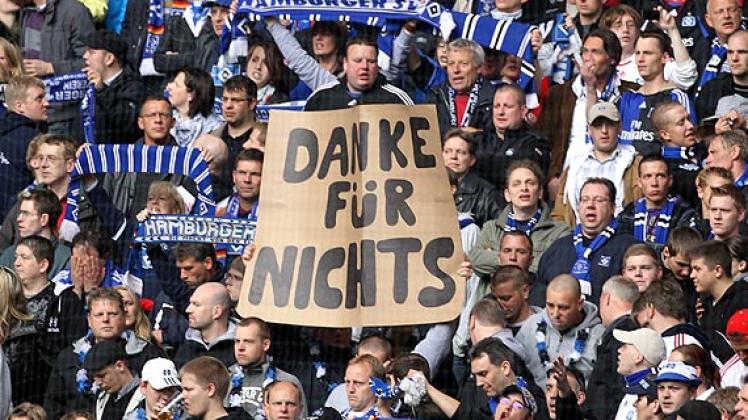 Die HSV-Fans sind noch sauer wegen vergangenen Spiele. Foto: dpa
