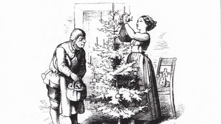 Weihnachten um 1890: Jetzt gab es auch in Mecklenburg in fast jedem Haus einen Weihnachtsbaum. 