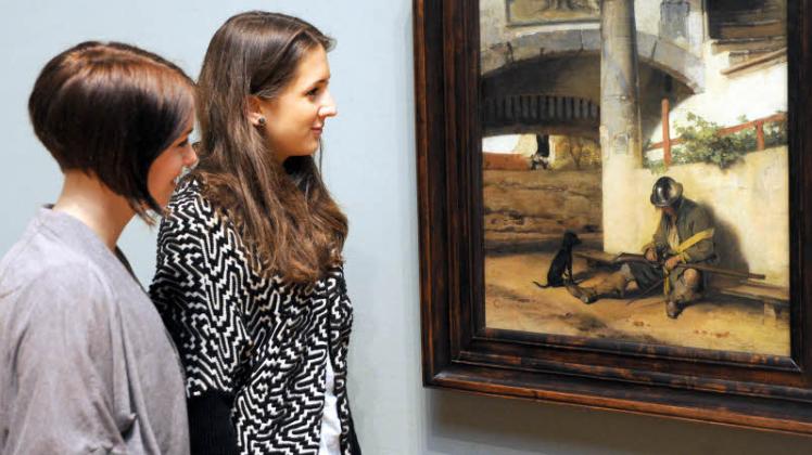 Johanna und Charlotte gefällt das Gemälde „Die Torwache“. Das Gemälde von Fabritius war wie hunderte anderer Kunstwerke von Napoleons Truppen geraubt worden, wurde aber nach dem Wiener Kongress an Großherzog Friedrich Franz I. zurückgegeben.   