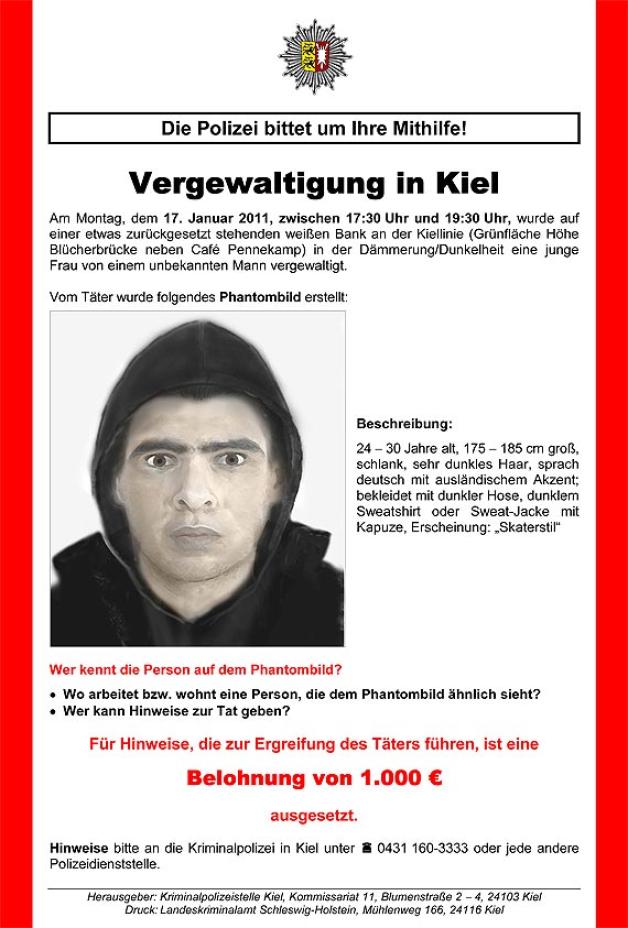 Für wichtige Hinweise, die helfen, den Mann zu fassen, sind 1000 Euro ausgelobt. Für wichtige Hinweise, die helfen, den Mann zu fassen, sind 1000 Euro ausgelobt.