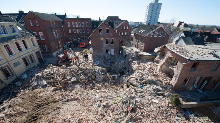 Bei der Explosion wurde das Wohnhaus in der Schützenstraße zerstört. 
