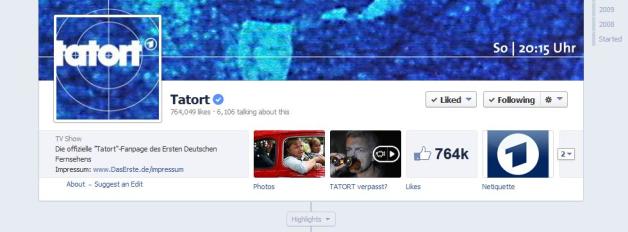Tatort ist auch bei Facebook-Fans beliebt.