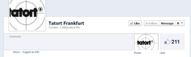 Der Tatort in Frankfurt hat 211 Likes.