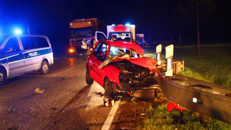 Schwerer Verkehrsunfall  auf der B 191 zwischen Spornitz und Parchim. 