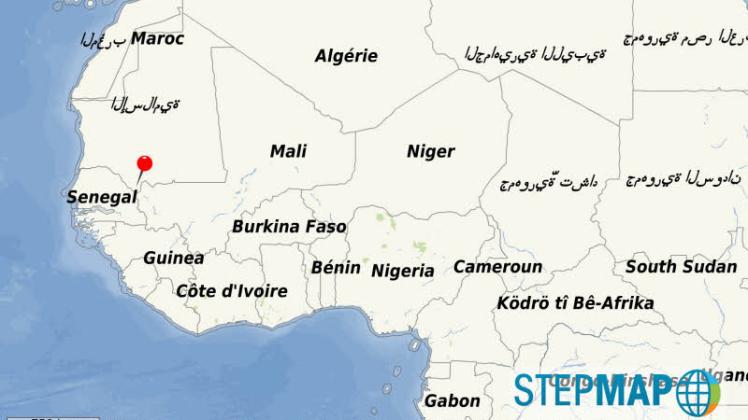 In Sélibaby, Süd-Mauretanien (roter Punkt), ist Mohameds Heimat. Grafik: Stepmap.de 