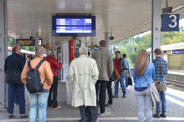 Viele Bahnkunden und Pendler, wie hier am Bahnhof in Pinneberg, mussten Geduld beweisen.