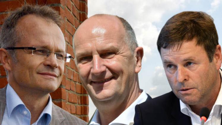 TV-Duell der Spitzenkandidaten: Michael Schierack, Dietmar Woidke und Christian Görke (v.l.) stellten sich den Fragen.  Collage: Christine Preuss 