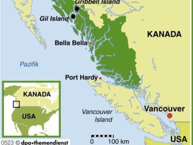 «Great Bear Rainforest» nannten Umweltschützer die Küstenlinie, die aus Fjorden, Bergen und vielen unbewohnten Inseln besteht. Sie trennt den Pazifik von den Coast Mountains. Foto: dpa/tmn «Great Bear Rainforest» nannten Umweltschützer die Küstenlinie, die aus Fjorden, Bergen und vielen unbewohnten Inseln besteht. Sie trennt den Pazifik von den Coast Mountains. Foto: dpa/tmn