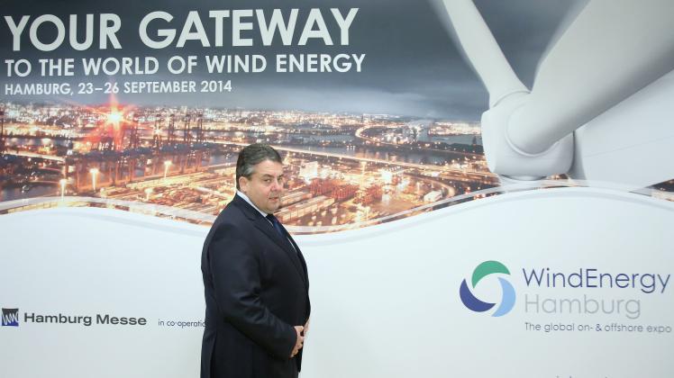 Sigmar Gabriel beim Auftakt zur WindEnergy Hamburg 2014: „Wir erreichen nun eine Phase, die man endlich Industrialisierung nennen kann.“ 