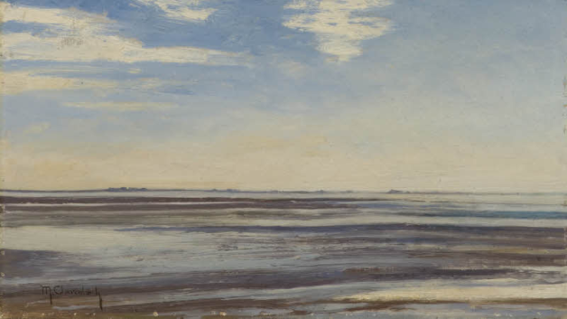 Das Wattenmeer bei Wyk, so wie es der Künstler Max Clarenbach im Jahr 1921 gemalt hat.  