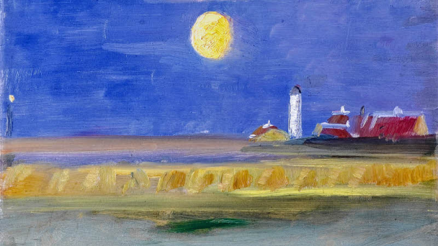 Den „Mondklaren Abend am Leuchtfeuer von Skagen“ malte Anna Ancher im Jahr 1904.  