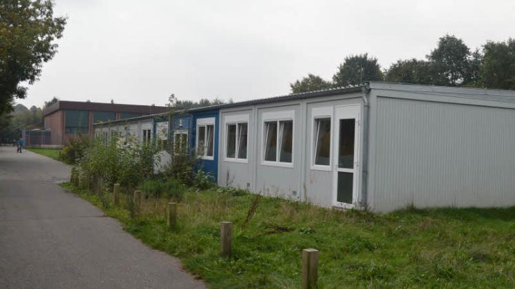 In den mobilen Containern werden die Schüler der Privatschule Mittelholstein derzeit noch unterrichtet.  