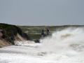 Die Hörnumer Odde während der Sturmflut am Mittwoch. Die Wellen schlagen an die Dünen und zerstören so nach und nach das Naturschutzgebiet.