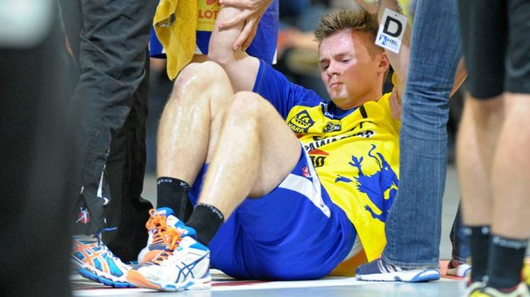 Bitterer Ausfall: Nemanja Mladenovic zog sich bei Empors 27:23-Sieg über Aue in der 59. Minute eine Sprunggelenksverletzung zu.   