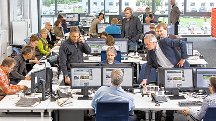 Moderner Arbeitsplatz für 70 Redakteure: Der Blick in den neuen Newsroom des sh:z.