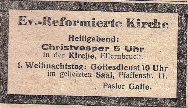 In der Zeit der Stromsperren musste die geplante Christvesper wohl verschoben werden. Fritz hossmann (5)