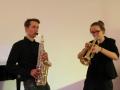 Jannicke Hagen (Trompete) und Philip Brügge (Saxophon) von Ataraxia  