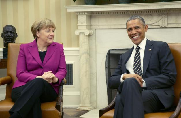 Washington: Angela Merkel und US-Präsident Barack Obama treffen sich im Oval Office des Weißen Hauses.