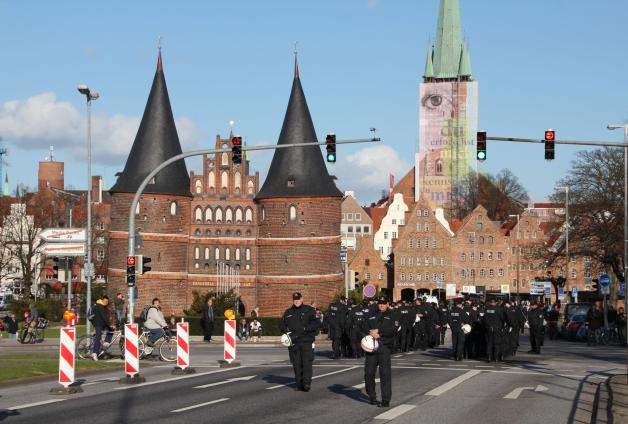 In Lübeck wurden zahlreiche Bereiche in der Altstadt abgesperrt.