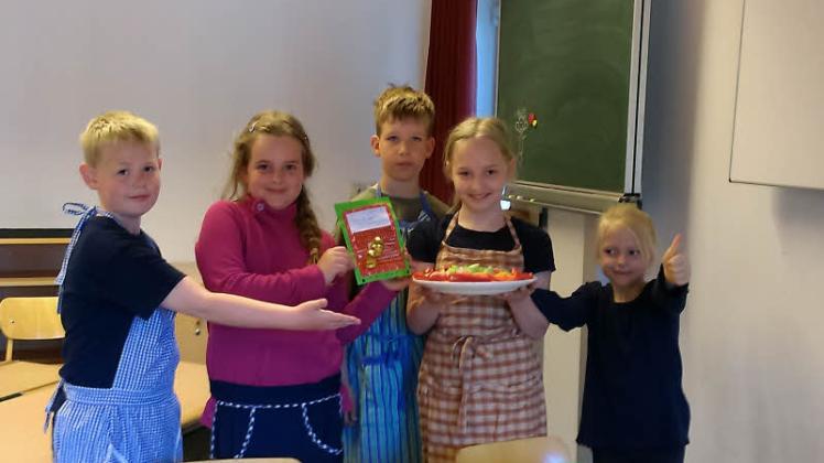 Diesen fünf Schülern der Wilstermarsch-Grundschule machte die Teilnahme am Ernährungsprogramm sichtlich Spaß.  