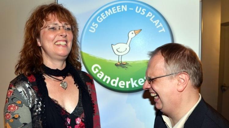 Hatten schon 2012 bei der Eröffnung der 3. Groden Plattdüütschen Week viel Spaß: Ilka Brüggemann und Udo Nottelmann. 