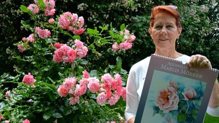 Rosen im Garten - (Nicht nur) Rosen im Kalender. „Aquarelle 2019“ der Bramscher Künstlerin Marlis Mörker ist ab sofort erhältlich. 