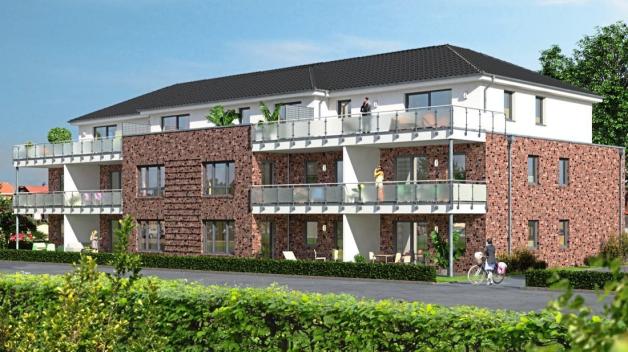 So soll das neue Mehrfamilienhaus am Fahrener Weg in Ganderkesee künftig aussehen. Grafik: Oestmann &amp; Ahrens