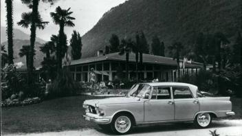Ein Sargnagel des Borgward-Konzerns: der 1959 stolz präsentierte Borgward P 100 mit 2,3-Liter-Sechszylindermotor und 100 PS Leistung, auf Wunsch auch mit Luftfederung. Er trat gegen Opel Kapitän und Mercedes 220 an, hatte aber Image-und Qualitätsprobleme. 