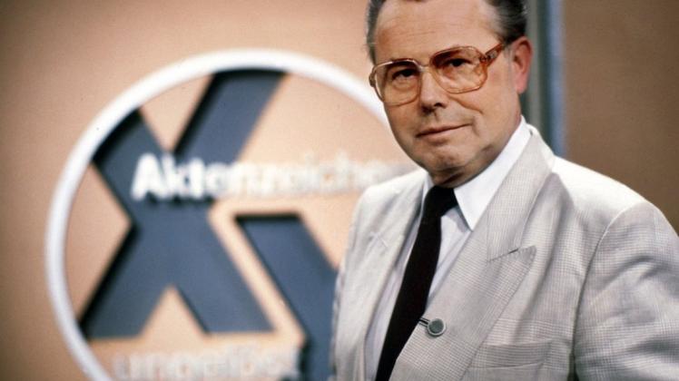 Aktenzeichen XY ...ungelöst: Eduard Zimmermann, hier ein Bild aus dem  im September 1986, rief die ZDF-Sendung am am 20. Oktober 1967 ins Leben. 