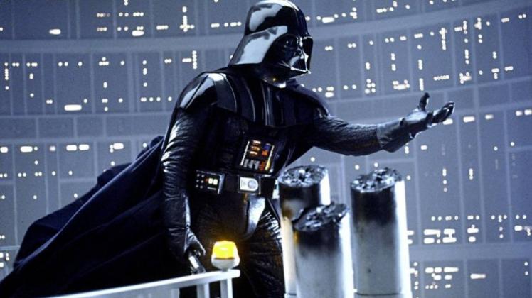 Bösewicht Darth Vader in Episode 5: Das Imperium schlägt zurück. Beim Kampf mit Luke Skywalker erklärt er ihm, dass er Lukes Vater ist. 