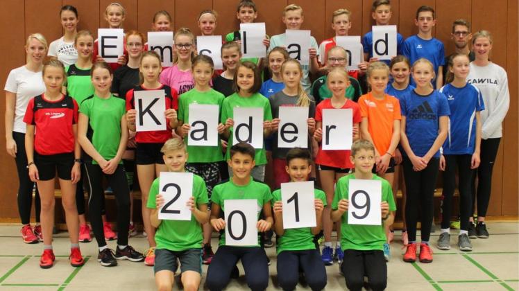 32 Nachwuchsleichtathleten der Jahrgänge 2005 bis 2007 gehören in diesem Jahr dem F-Kader des Leichtathletik-Kreisverbandes an. Foto: Carsten Nitze