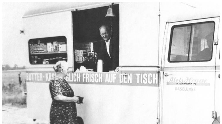 Mit diesem Milchwagen war Aloys Hegge in Haselünne und Umland unterwegs. Das Bild stammt aus den 1960er-Jahren. 