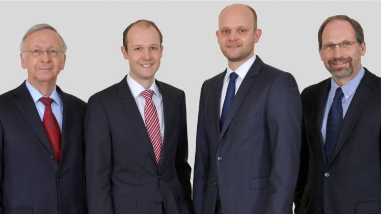 Die neue Geschäftsführung der Meyer Werft bilden ab dem 1. Juni 2016 (von links) Bernard Meyer, Dr. Jan Meyer, Tim Meyer und Lambert Kruse. 