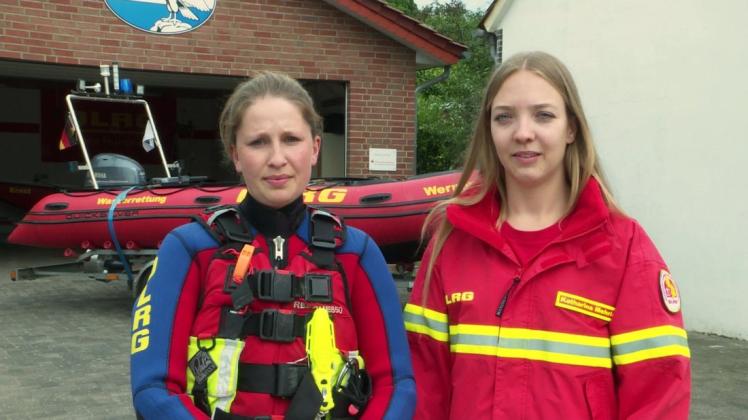 Gesa Schoster und Katharina Mehring aus Bohmte waren als DLRG-Strömungsretterinnen im Flutgebiet im Einsatz.