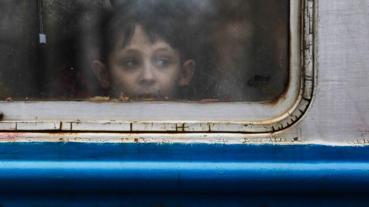 People Fleeing Ukraine To Poland A boy fleeing from Ukraine arrives at the train station in Przemysl, Poland on March 3,