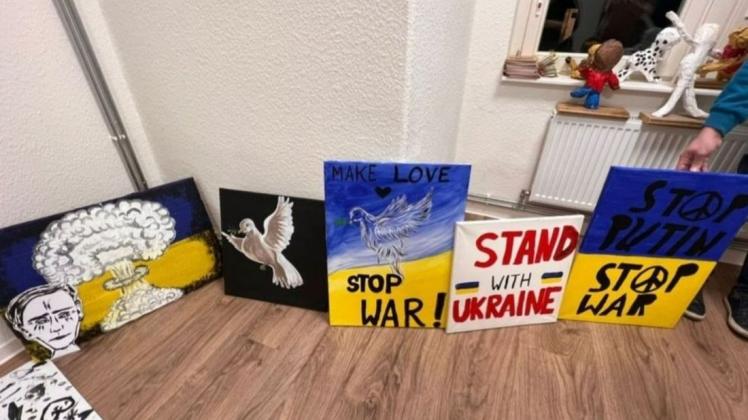 Die Mitglieder des Jugendforums sind auch künstlerisch tätig geworden, um gegen den Krieg zu protestieren.